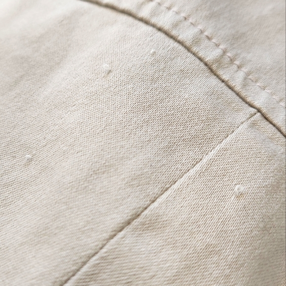 Beige Mid-Length Bell Sleeve Trench Coat with Rounded Neck & Waist Belt - Picture 14 of 16